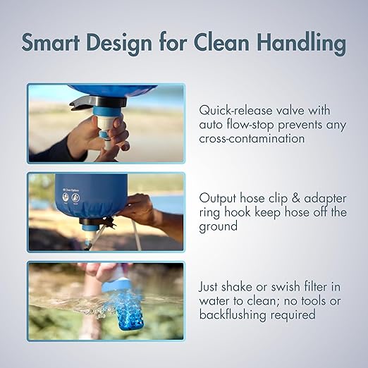 Katadyn Gravity BeFree 6L Water Microfilter Camping Backpacking Emergency Preparedness Blue
