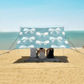 ALAZA White Bow Green Background Pattern Beach Tent Sun Shelter Portable Canopy Sunshade for Outdoor Camping Picnics Backyard Fun 10x9 ft