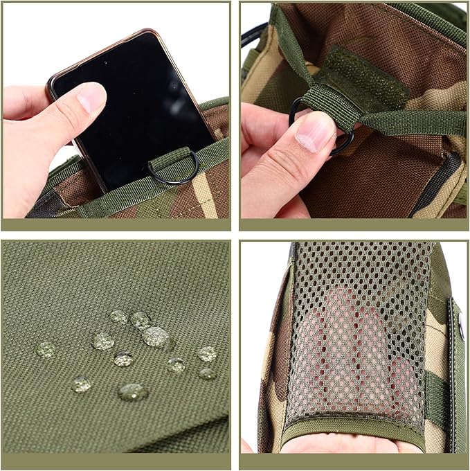5 Pieces Tactical Colored Dump Pouch Military Belt Pouch Molle Adjustable Attached Hip Holster Bags with 3 Pieces Iron Snap Hook for Men Women Outdoor Sport Traveling Use