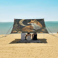 ALAZA Fox Moon Flower Beach Tent Sun Shelter Portable Canopy Sunshade for Outdoor Camping Picnics Backyard Fun 10x9 ft