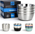 Stainless Steel Insulated Bowls for Kids and Adults - 20 Oz Double Wall Metal Bowls for Ice Cream Soup Cereal Snack Rice Dish Camping Bowl (Stainless Steel)