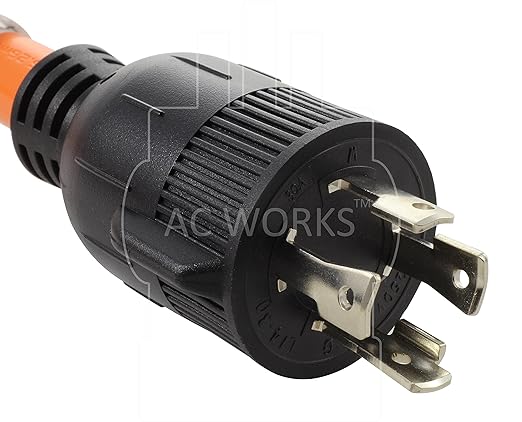 AC WORKS Generator to Transfer Switch 50Amp Inlet Box Adapter (L14-30 30Amp 4-Prong to CS6364 Flexible)