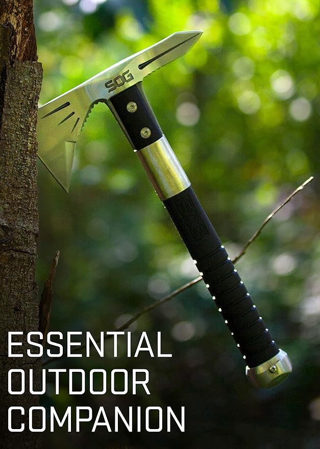 SOG Tactical Tomahawk- Throwing Hatchet Versatile Survival Tactical Axe &amp Tomahawk Tactical Hatchet - Voodoo Hawk Mini Tactical Axe Throwing Hatchet w/ 2.75 Inch Blade for Survival Sports