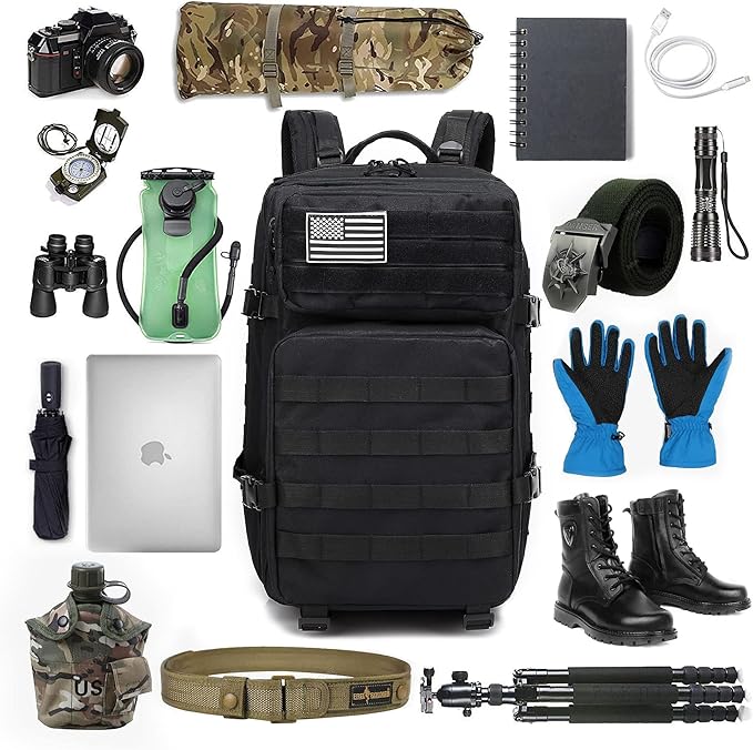 Lovelinks21 Hiking Daypacks Assault Backpack Waterproof Motorcycle Backpack Bug Out Pack Rucksack for Outdoor Hiking