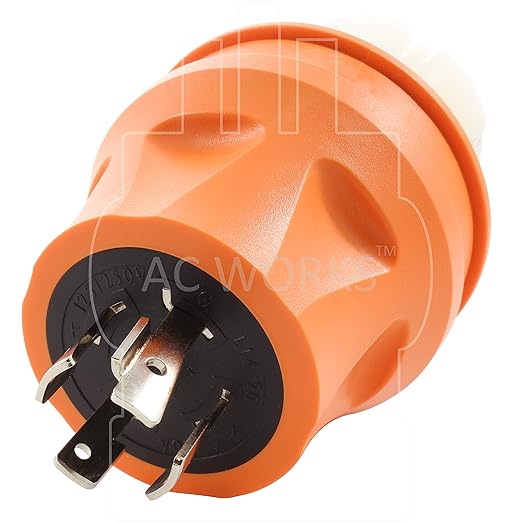AC WORKS Generator to Transfer Switch 50Amp Inlet Box Adapter (L14-20 20Amp 4-Prong to CS6364 Compact)
