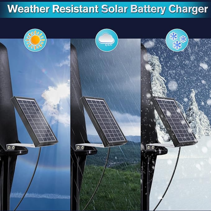 Sumind 12V 3.5W Solar Panel for Deer Feeder Waterproof Outdoor Solar Battery Charger Deer Feeder Battery Charger with Metal Mounting Bracket Alligator Clip
