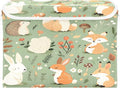 Woodland Animal Storage Box with Lid and Handles Large Collapsible Fabric Storage Basket Closet Organizer Bin Woodland Animal Basket for Nursery Bedroom Office