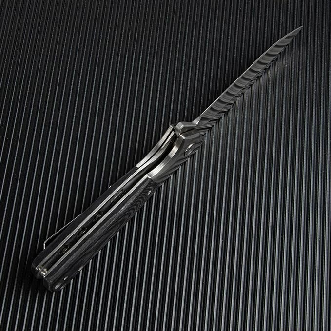 Pocket Knife for Men with D2 Steel Blade &amp G10 Handle - 4 Edge EDC Tool for Camping Hiking Travel and Daily Carry Ideal Gift for Outdoor Enthusiasts