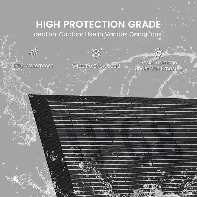 100 Watt Flexible Solar Panel 12V Monocrystalline 100W 12 Volt Semi-Flex ETFE Solar Panel Charger Off-Grid for Marine RV Trailer Boat Cabin Van Car Uneven Surfaces