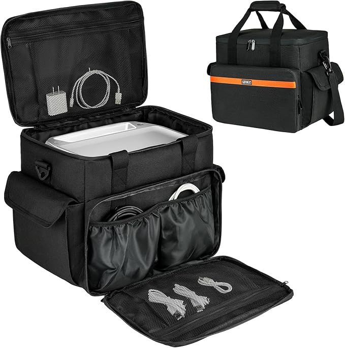 LEFOR·Z Carrying Case Compatible with Jackery Explorer 1000 v2/ECOFLOW River 2/River 2 Max 500/River 2 Pro/BLUETTI Elite 100 V2Portable Power Station Travel Bag for Charging Cable and Accessories