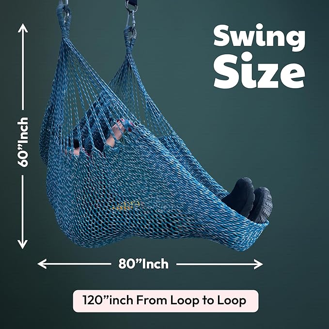 Abby &amp Noah Autism Sensory Swing for Adults &amp Kids | ADHD Indoor &amp Outdoor Swing | Ceiling Hanging Sensory Hammock for Therapy | Holds Up-to 600Lbs | Autism Sensory Products (Large - 80x6
