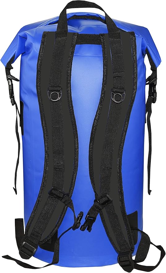 Freegrace Waterproof Dry Bag Set of 3 - Submersible Dry Sack with Double Zip Lock Seals - Includes Waist Pouch &amp Phone Case - Perfect for Kayaking Swimming Boating &amp Rafting (Window Navy Bl