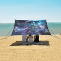 ALAZA Halloween Skull Magic Beach Tent Sun Shelter UPF50+ Protection Beach Shade Canopy w/ 4 Sandbags for Outdoor Camping Fishing Backyard Fun Picnic 10x9 ft