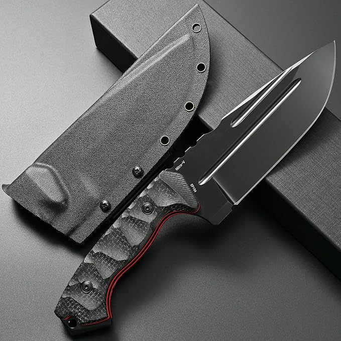 Eafengrow EF154 Fixed Blade Knife Nitro-V Stainless Steel Blade Micarta Handle Full Tang EDC Straight Knife for Outdoor Working Camping