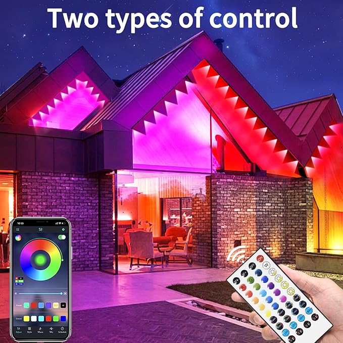 500FT Permanent Outdoor Lights House Outside Permanent Christmas Lights App/Remote Control IP67 Waterproof Permanent led Lighting for house roof decor Christmas Daily &amp Holiday Party Decor