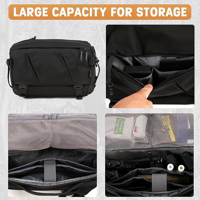 VOTAGOO 13L Tactical Sling Bag - CCW Concealed Carry Military Backpack EDC Lightweight Crossbody Shoulder Pack for Men &amp Women