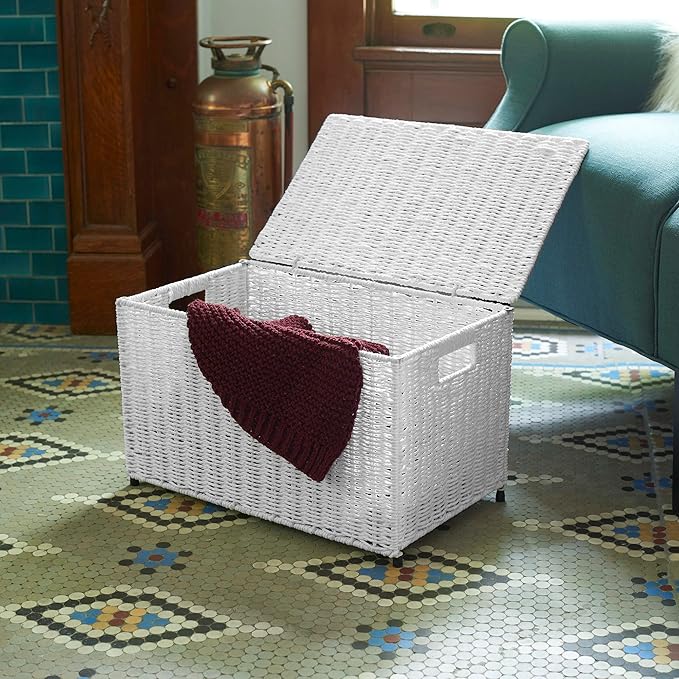 Household Essentials Paper Rope Woven Sturge Chest Small Arctic White