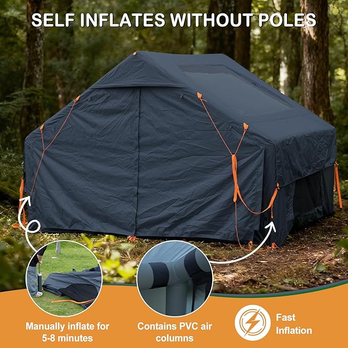 Inflatable Tents for CampingEasy Blow Up Tent with Hand Pump4 Seasons Waterproof Air Inflatable Camping Tent House for Family Weekend Camping