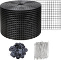 6in X 100ft Solar Panel Bird GuardSolar Panel roof Protection net 1/2inch Mesh PVC Black Vinyl Coated Galvanized net 70 Fastener ClipsUsed for BirdAnimal Control