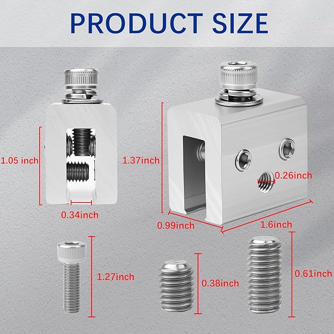 48 PCS Metal Roof Panel Clamps for Standing Seam Roofs Non-Penetrating Aluminum Brackets with Stainless Steel Screws for Solar Racking Systems Snow Guards and Heat Cables U-Shaped Base