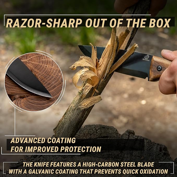 BeaverCraft BSH3 Bushcraft Knife CRG_M Whittling Woodworking Gloves Gloves for Food Prep