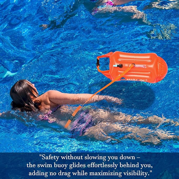 Soulchen 2 Pack Swim Buoy for Open Water 20l Safety Float Waterproof Dry Storage Bag High Visibility Swimming Bubble with Shockproof Protection Rest Handle for Triathletes Kayakers