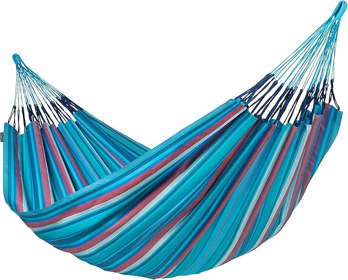 LA SIESTA Brisa Classic Hammock Handmade Weather-Resistant Tear-Resistant Hammock for Indoor &amp Outdoor Relaxation Size-King - Wave