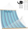 Lazy Daze Hammocks 12 FT Sunbrella Fabric Hammock not Fading with Spreader Bars and Free Pillow Fits for 2 Persons All Weather and Fade Resistant for Patio Yard 450 lbs Capacity Dolce Oasis