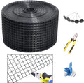 YESON Solar Panel Guard 8in X 100ft PVC Coated Critter Guard Roll Kit for Solar Panel Wire Screen Black Pigeon Barrier Netting with 120 Fastener Clips Cutting Scissor Gloves