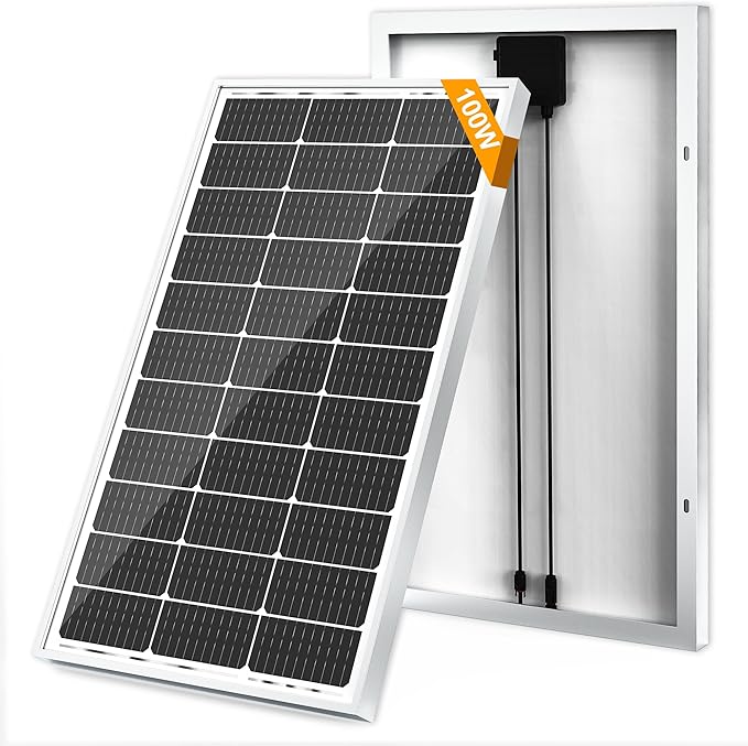 SOLPERK 100 Watt Solar Panel 12 Volt 100W Solar Panel High-Efficiency Monocrystalline Solar Panels for Home RV Camping Marine Rooftop Off-Grid Applications