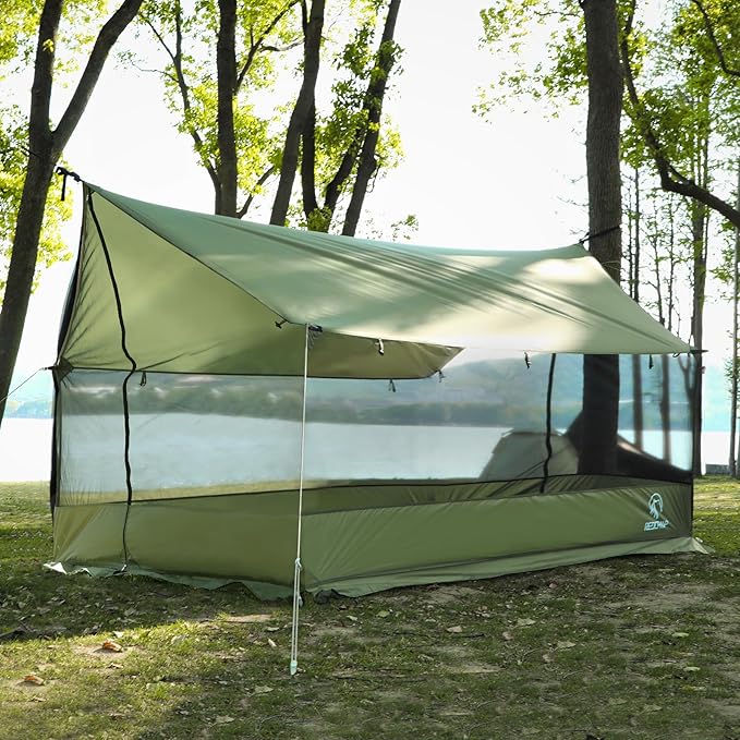 REDCAMP Large Hammock Hot Tent with Stove Jack Waterproof &amp Windproof Winter Wall Tent with Snow Skirt Ultralight 4 Season Tents for Camping Hiking Bushcraft Backpacking Hunting