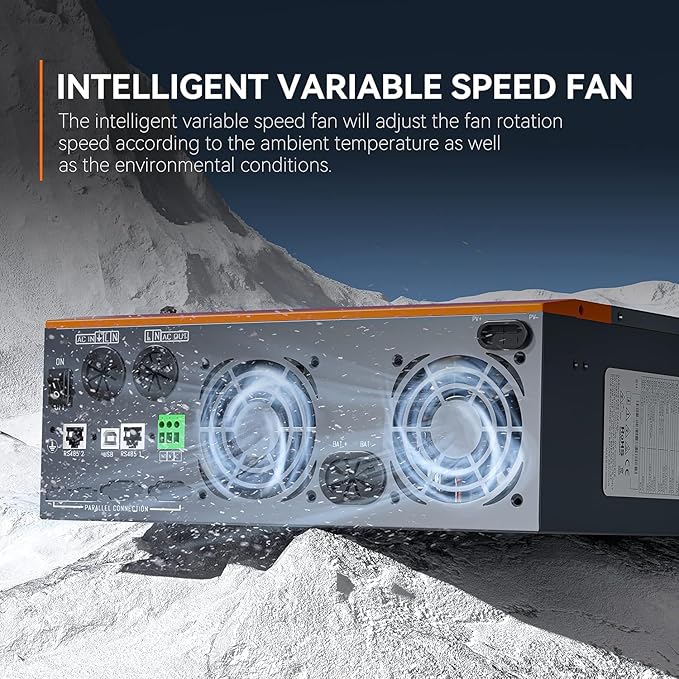 PowMr 5000W Hybrid Solar Inverter 48V to 110/120V AC 5KW Pure Sine Wave Power Inverter w/ 80A MPPT Controller Max.PV Input 5500W 500V 22A Peak Power 10000VA for 48V Lead Acid &amp Li Batteries