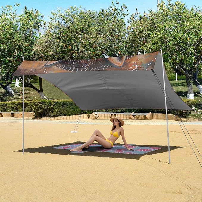 ALAZA Fox Dreamcatcher Beach Tent Sun Shelter Portable Canopy Sunshade for Outdoor Camping Picnics Backyard Fun 10x9 ft