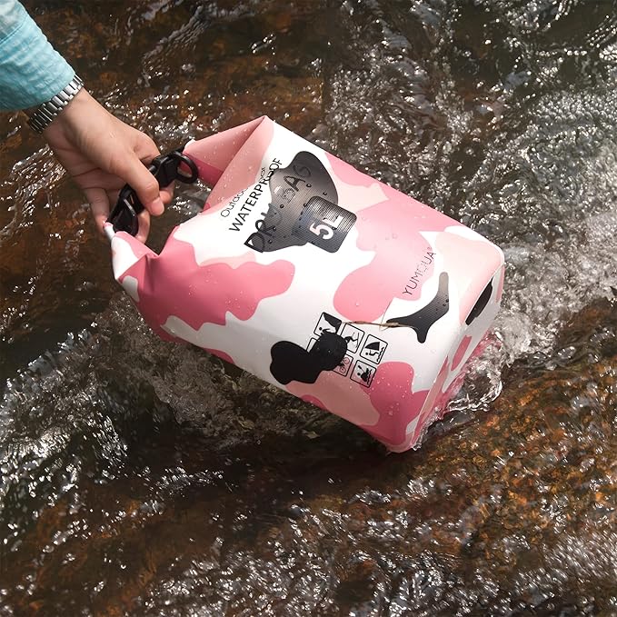 YUMQUA 5L Waterproof Dry Bag Bundle with 2 Pack Large Waterproof Phone Pouches