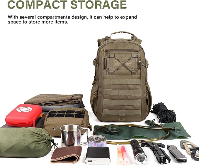 Mardingtop Small Military Tactical Backpack for Men 20L Molle Rucksack EDC Daypack for HikingTravelCamping Hunting