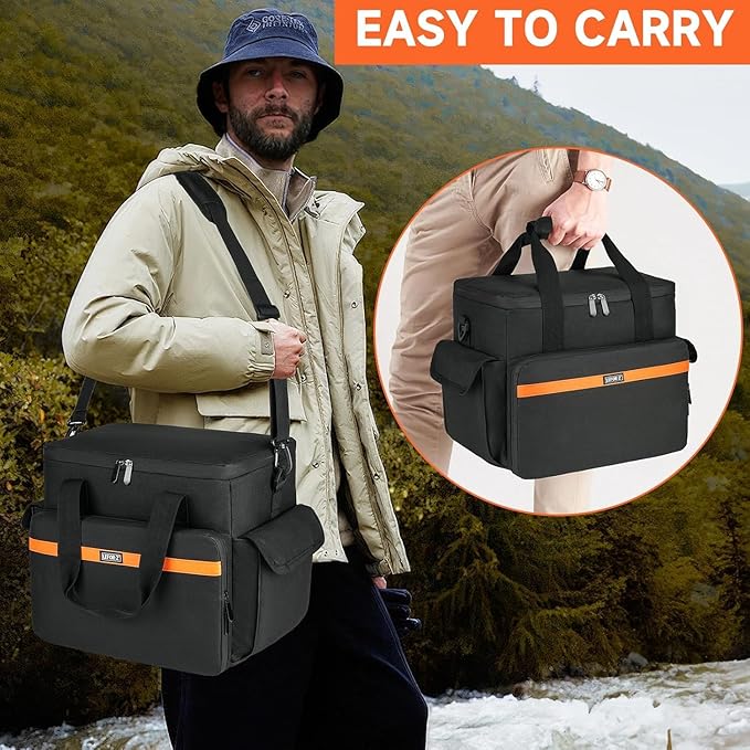 LEFOR·Z Carrying Case Compatible with Jackery Explorer 1000/ECOFLOW River Max/Bluetti EB70S/GRECELL T1000 Portable Power StationTravel Storage Bag for Charging Cable and Accessories(Bag Only)