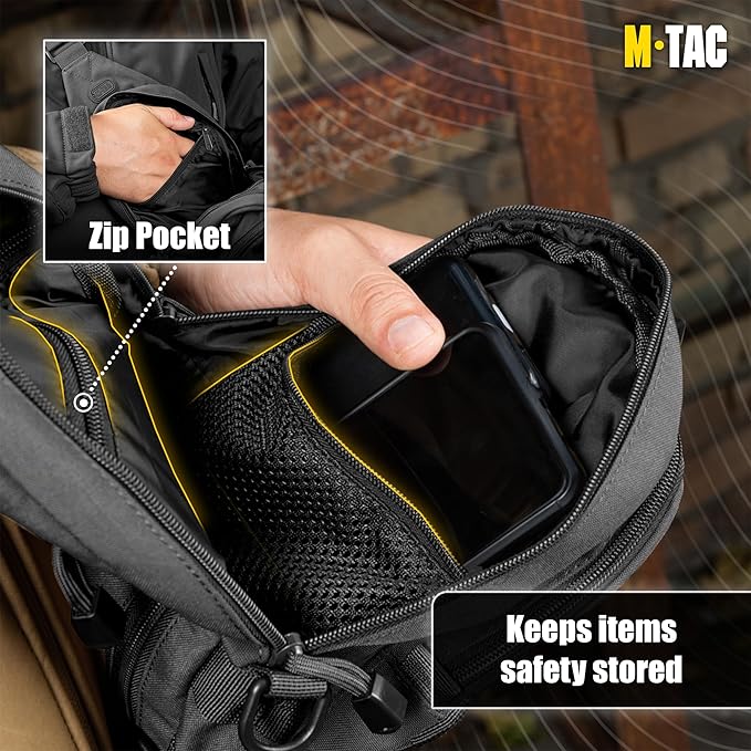 M-Tac Shoulder Bag Tactical Sling Bag for Men Small Back Pack- Crossbody Suitable as a Chest Pack Sling Mini Backpack