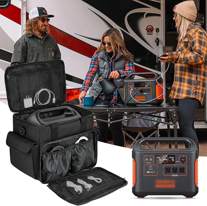 LEFOR·Z Carrying Case Compatible with Jackery Explorer 1000/ECOFLOW River Max/Bluetti EB70S/GRECELL T1000 Portable Power StationTravel Storage Bag for Charging Cable and Accessories(Bag Only)
