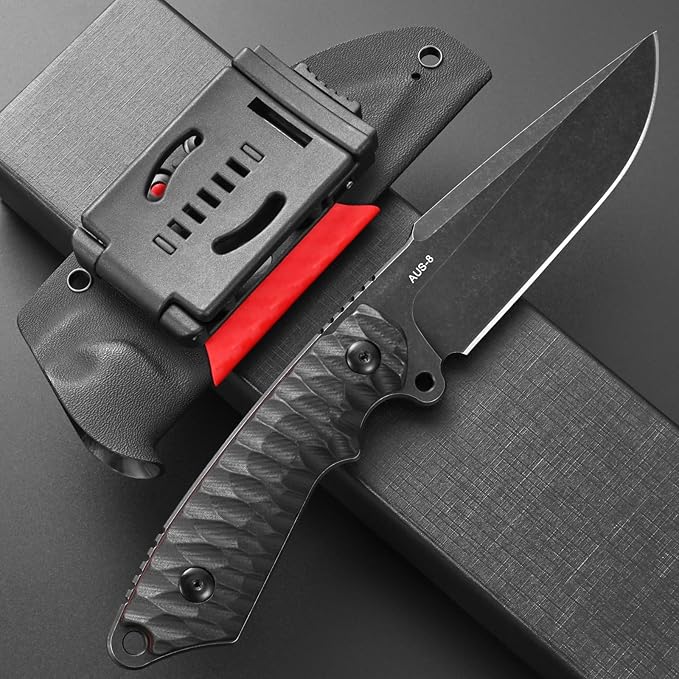 Eafengrow EF162 Fixed Blade Knife AUS-8 Steel Blade G10 Handle Full Tang Compact EDC Tool Fix Knifes for Outdoor Camping Survival