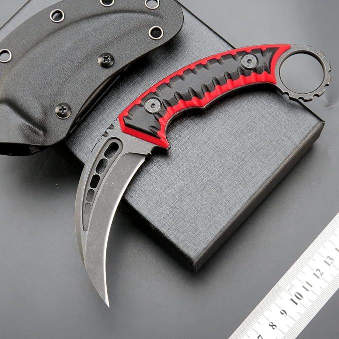 C1112 Fixed knifeFixed Blade KnifeD2 Steel Blade +G10 Handle Outdoor Camping KnivesEDC Tool Knifes with Kydex Sheaths(Red)