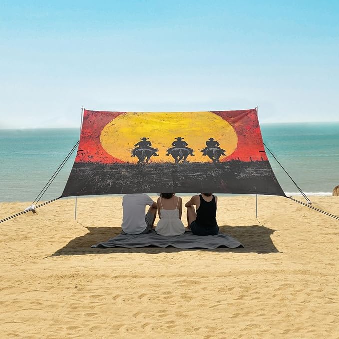 Cowboy2 Foldable Beach Cabana UPF50+ Protection Waterproof Shade Sun Shelter with Carrying Bag for Camping Picnics Backyard &amp Fishing