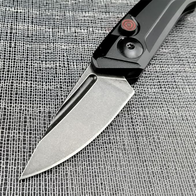 HUAAO Mini Pocket Folding Knife 1.81 Inch Drop Point Blade Aluminum Handle Box OpenerCamping EDC Tool
