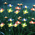 Solar Flower Lights Outdoor Waterproof 4 Pack of 32 LEDs Garden Solar Firefly Lights Decorative for Garden Yard Backyard
