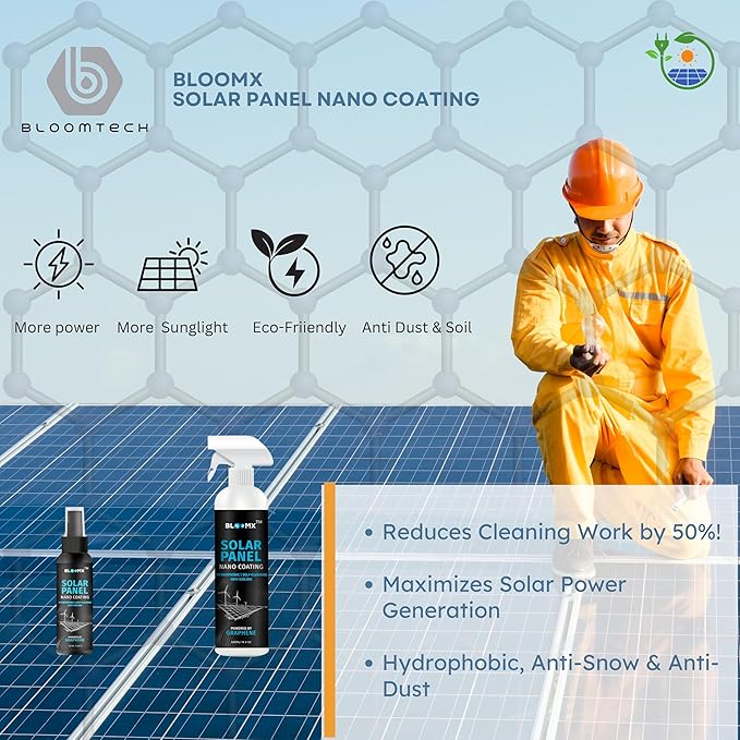 Solar Panel Coating | Anti Dust | Self-Cleaning | Anti-Soiling | Anti-Snow | Hydrophobic | Graphene Infused | Anti-Abrasion | Protection up to 5YRS | 10H Hardness | Eco-Friendly | Ceramic Coating
