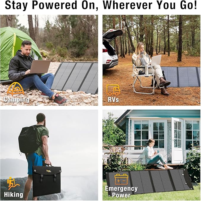 120W Foldable Solar Panel 23.5% Efficiency ETFE Monocrystalline Solar Charger with 45W PD &amp DC Outputs Waterproof Emergency Power Supply for Portable Power Station Camping Off Grid