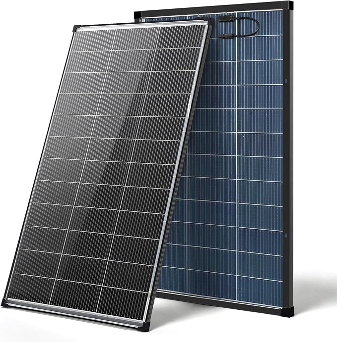 200 Watt Solar Panel18V 18BB N-Type A+ Monocrystalline Cell 25% High Efficiency 200W Solar Panels for Rooftop RV Farm Trailer Marine Home Off-Grid System (200W N-Type Bifacial Solar Panel)