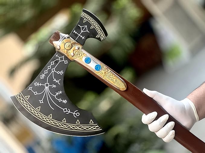 SHINY CRAFTS® Handmade Viking Axe Hatchet Norse Axe- 40 Long Two-Handed Berserker Hatchet Forged Axe - Bearded Axe - with Sheath (VBA-26)