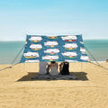 ALAZA Lucky Cat Pattern Beach Tent Sun Shelter Portable Canopy Sunshade for Outdoor Camping Picnics Backyard Fun 10x9 ft