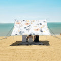 ALAZA Wild Flowers Floral Boho Beach Tent Sun Shelter UPF50+ Protection Beach Shade Canopy w/ 4 Sandbags for Outdoor Camping Fishing Backyard Fun Picnic 10x9 ft