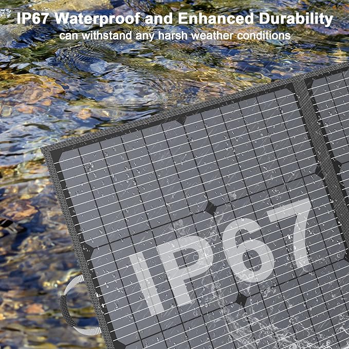 220W Portable Solar Panel IP67 Waterproof Foldable 20V Solar Charger High 23.5% Efficiency for Portable Power Station Outdoor Camping RV
